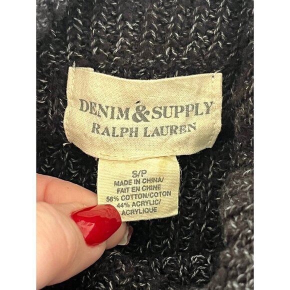Denim & Supply Ralph Lauren Woman's Sz S Black Cowl Neck Knit Pullover Sweater - Picture 4 of 7